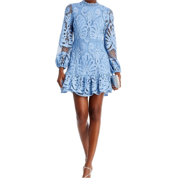 Aqua Dresses & Skirts - Aqua light blue lace dress